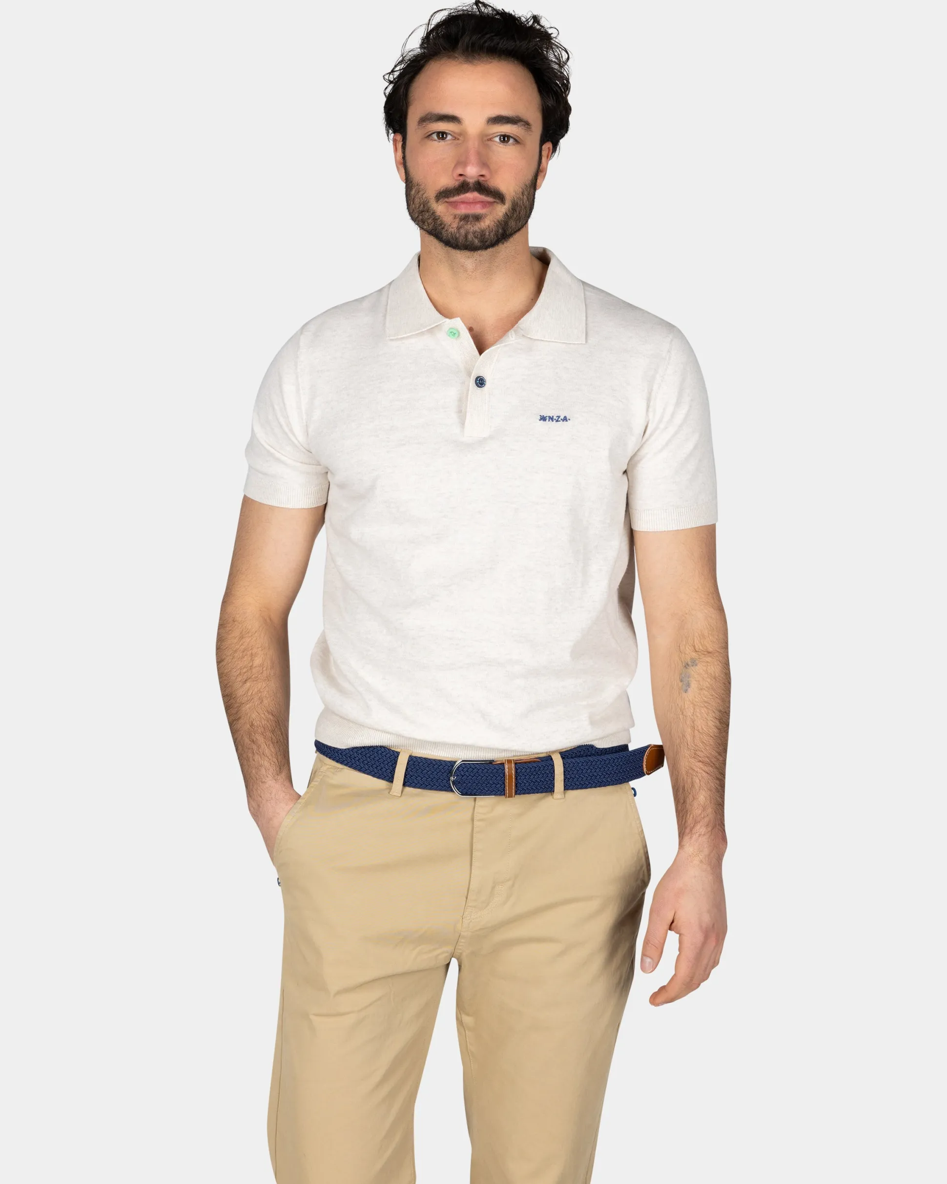 Basic beige polo shirt