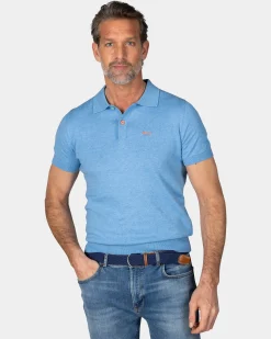 Basic bright blue polo shirt