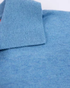Basic bright blue polo shirt