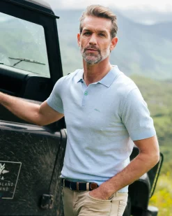 Basic light blue polo shirt