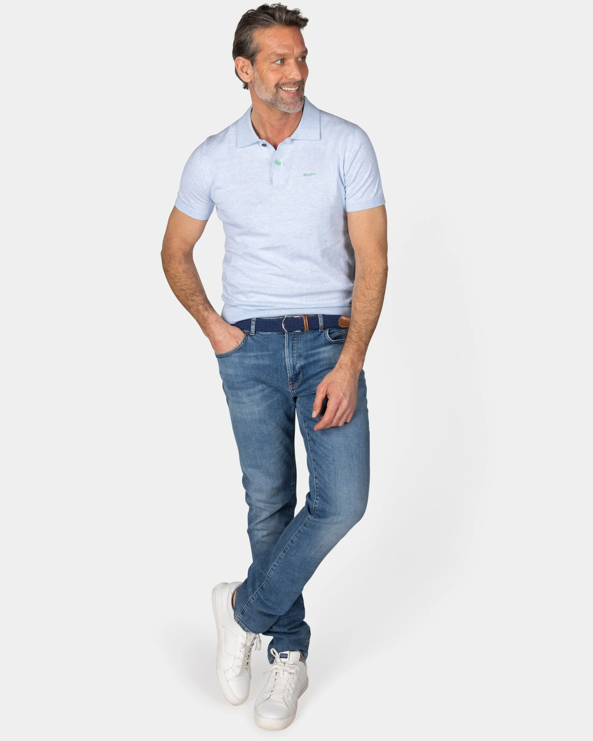 Basic light blue polo shirt