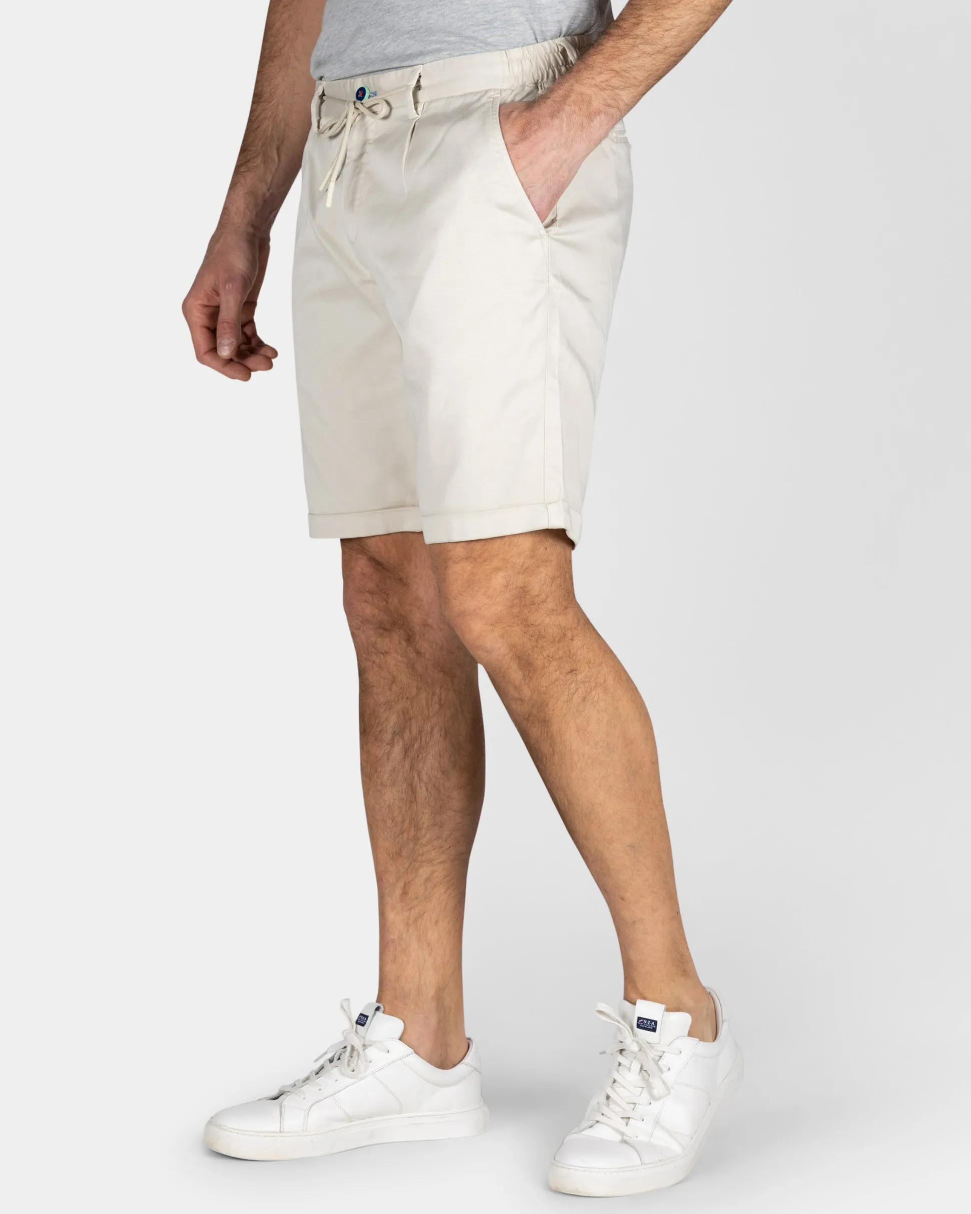 Beige Chino Shorts with Stretch