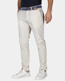Beige chino with drawstring at the waist