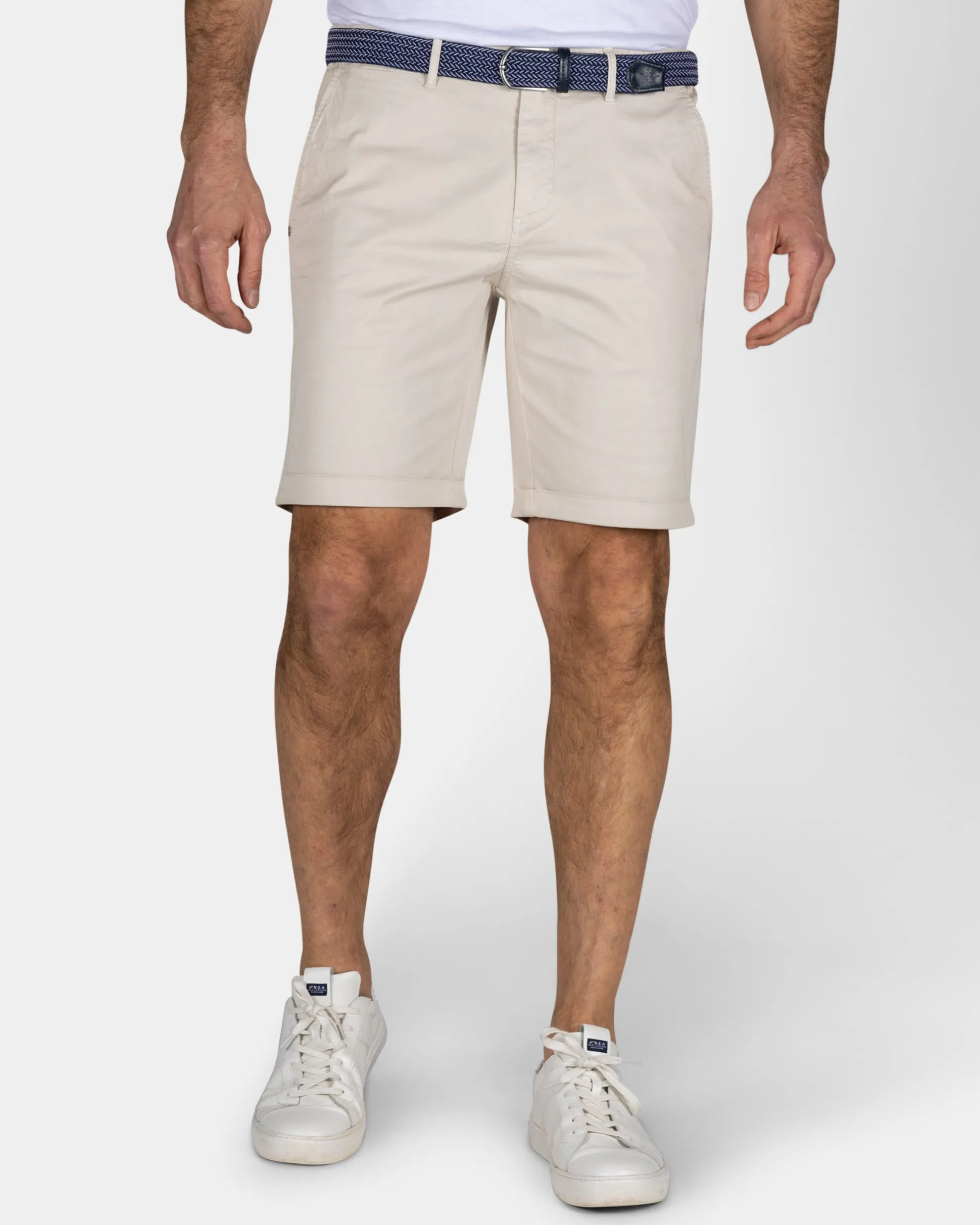 Beige Cotton Chino Shorts