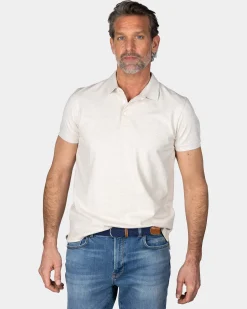 Beige cotton polo