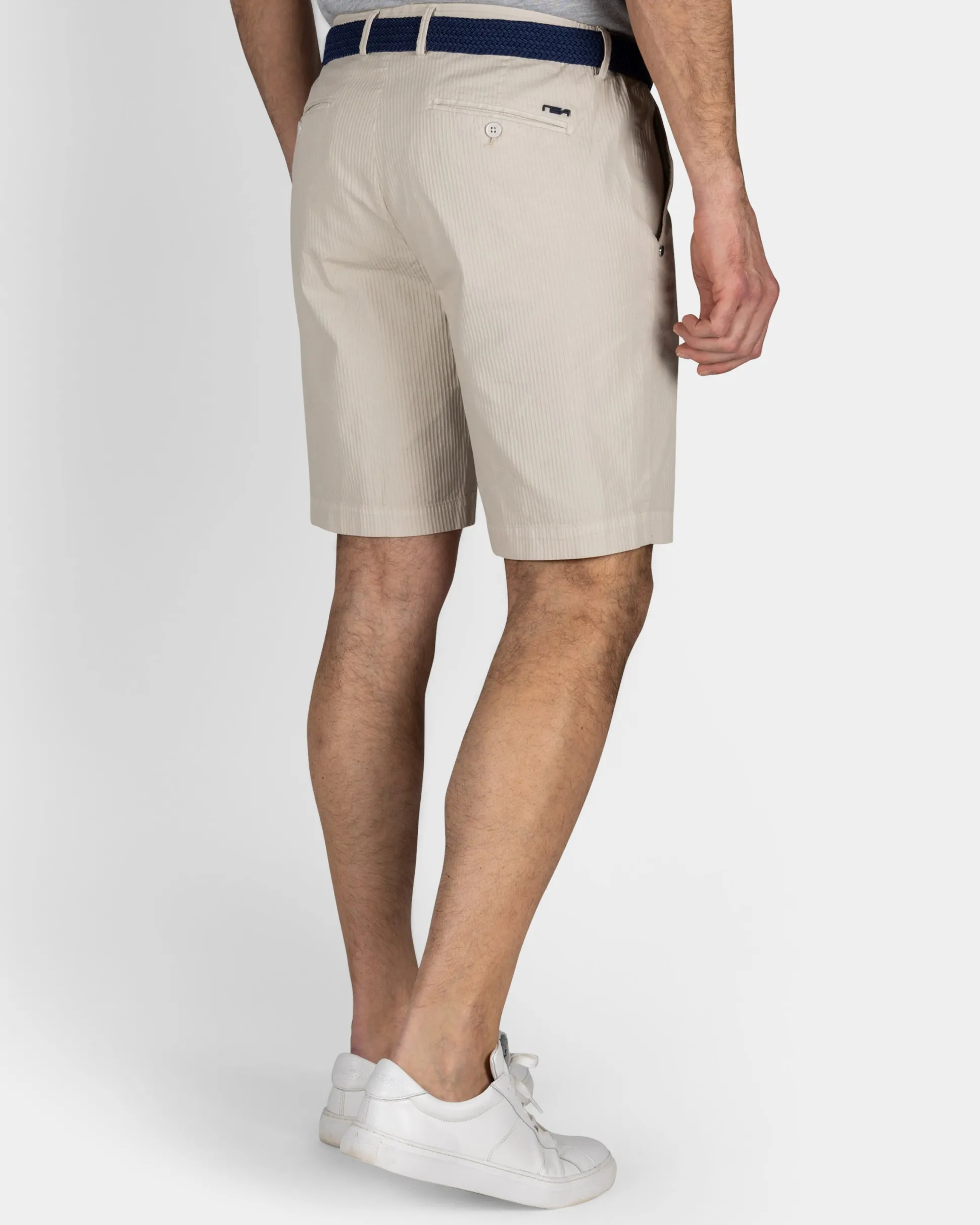 Beige Cotton Shorts with Stretch