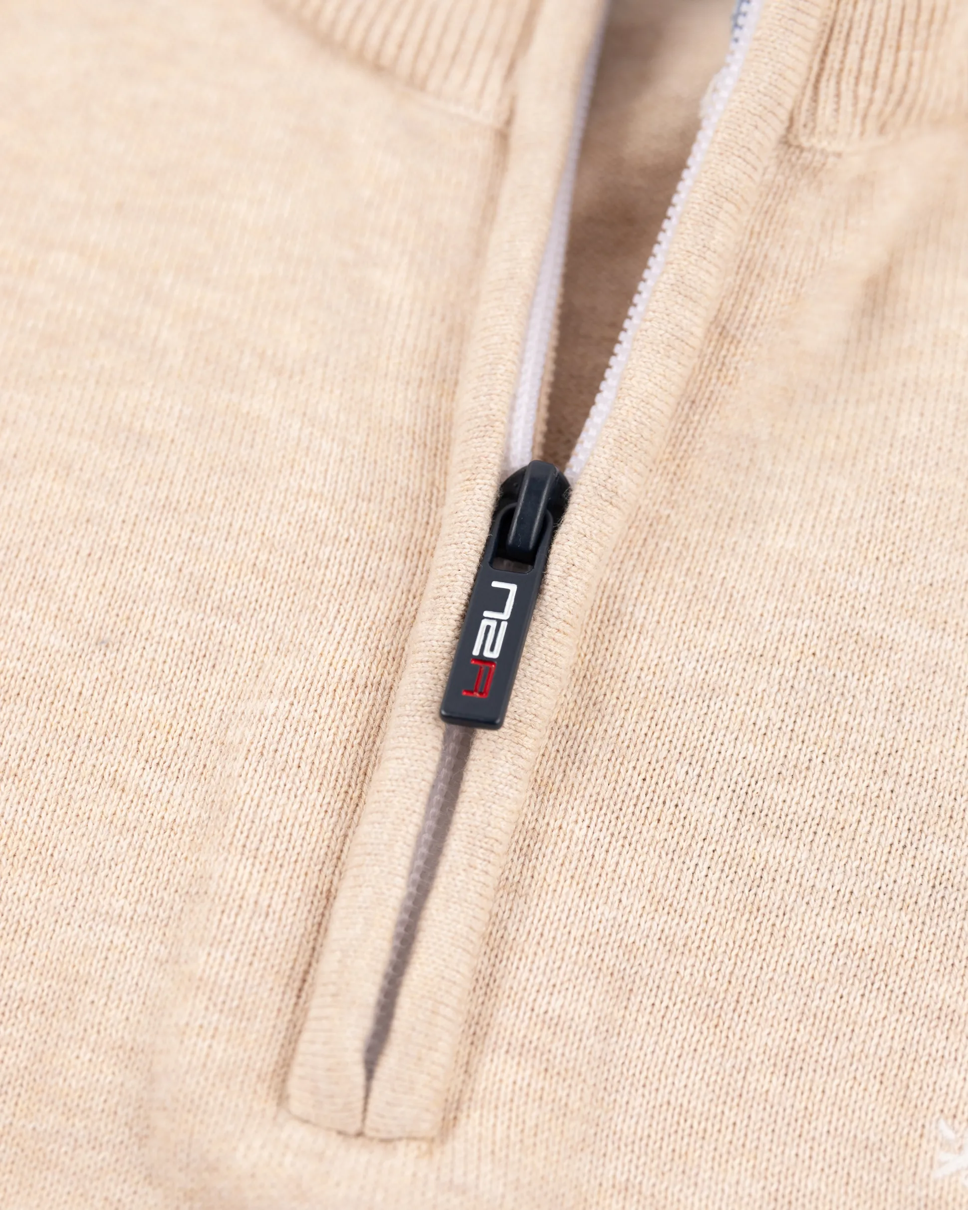Beige half zip pullover - Oat Sand