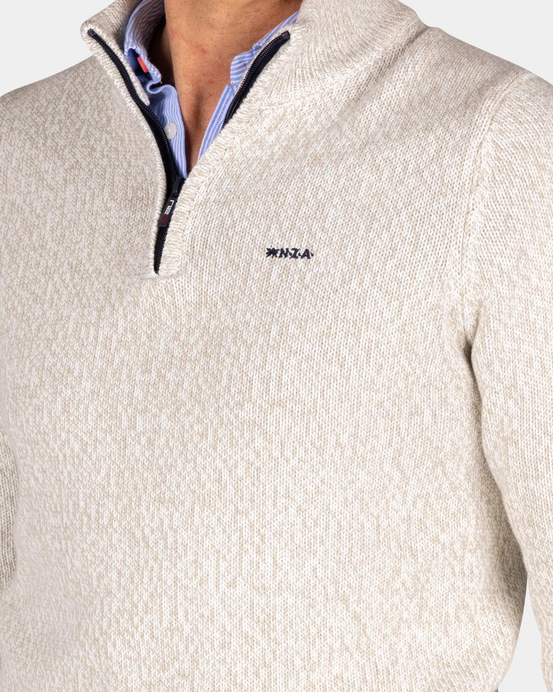 Beige half-zip pullover - Dusty Army