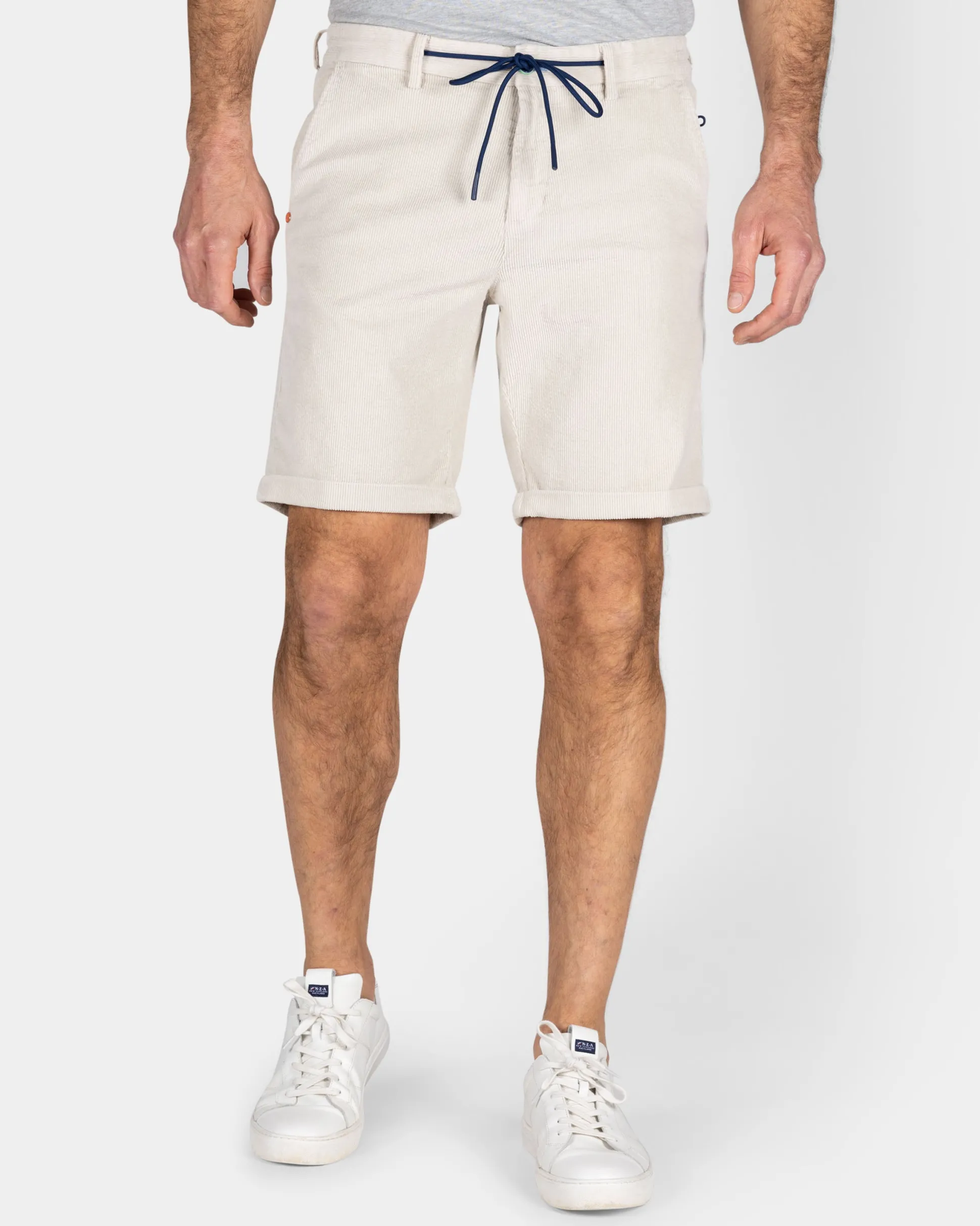Beige Ribbed Shorts