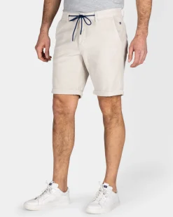 Beige Ribbed Shorts