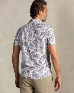 Beige shirt with navy floral print