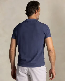 Blauw cotton polo