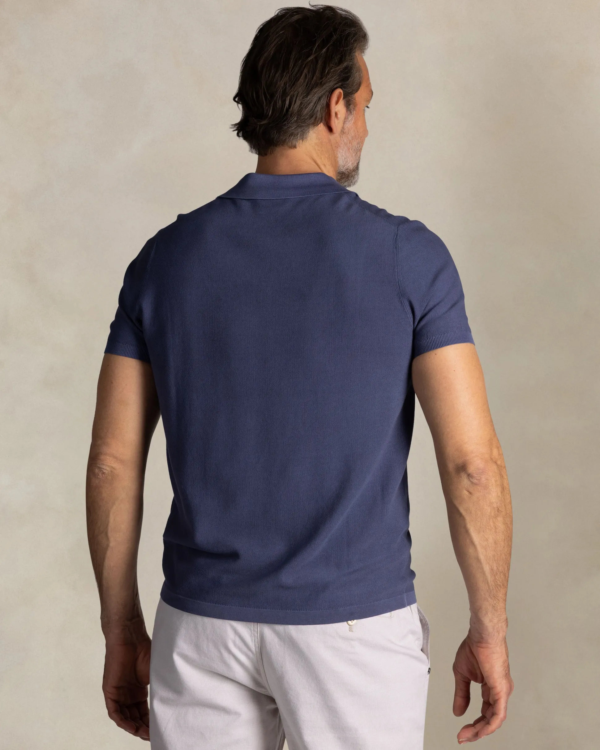 Blauw cotton polo