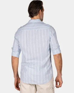 Blue and white striped shirt