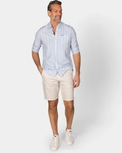 Blue and white striped shirt