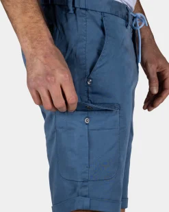 Blue Cargo Shorts with Stretch