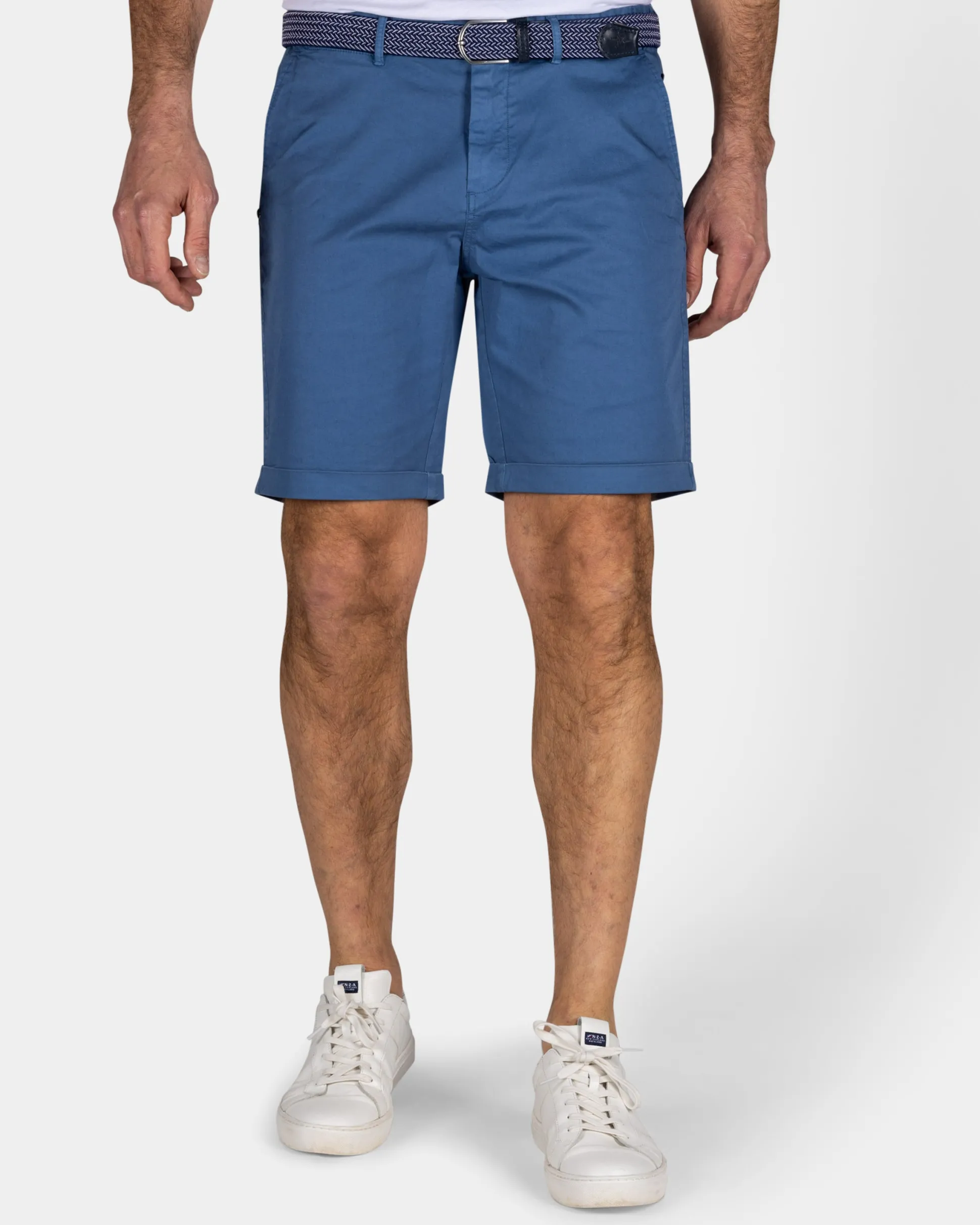 Blue Cotton Chino Shorts