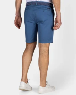 Blue Cotton Chino Shorts