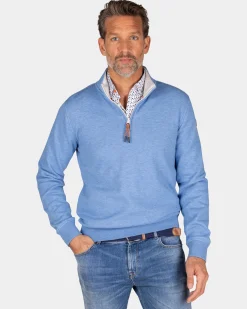 Blue half-zip sweater - Frozen Blue