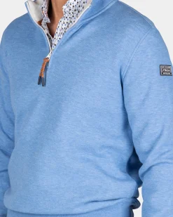 Blue half-zip sweater - Frozen Blue
