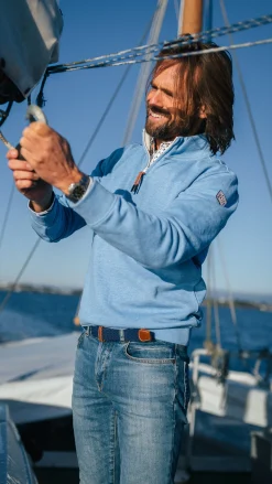 Blue half-zip sweater - Frozen Blue