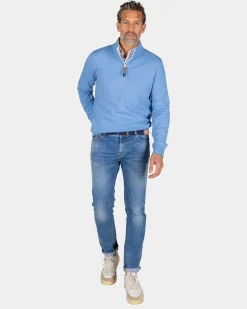 Blue half-zip sweater - Frozen Blue