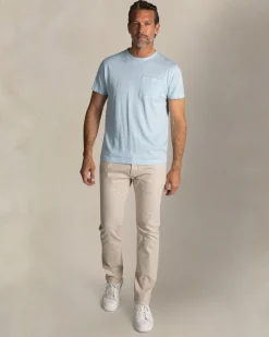 Blue Linen Crewneck Tee
