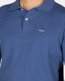 Blue long sleeve polo shirt
