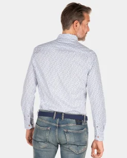 Blue printed cotton shirt - Rhythm Blue