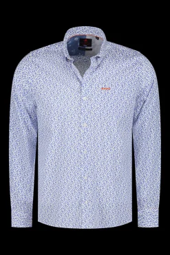 Blue printed cotton shirt - Rhythm Blue