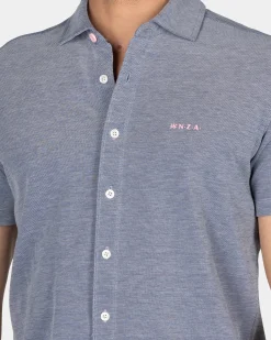 Blue Shirt with Short Sleeves