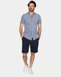 Blue Shirt with Short Sleeves