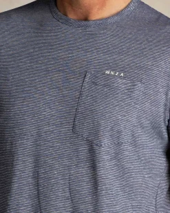 Blue striped linen tee