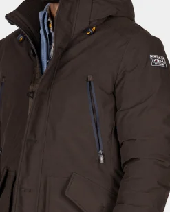 Canvas dark brown parka jacket - Dark Mocca