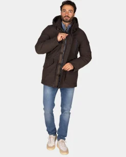 Canvas dark brown parka jacket - Dark Mocca