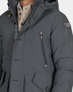 Canvas grey parka jacket - Ash Grey