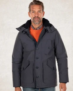 Canvas hooded parka jacket - Trent Petrol