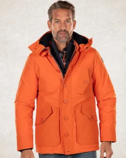 Canvas hooded parka jacket - Ginger Orange