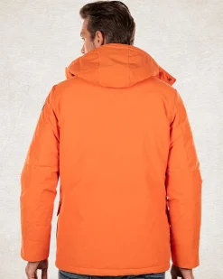 Canvas hooded parka jacket - Ginger Orange