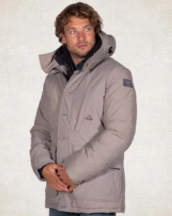 Canvas parka-jacket hooded - Tar grey