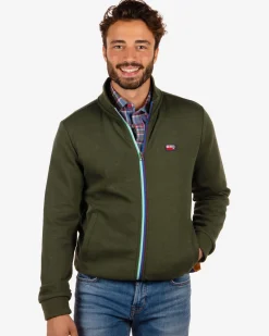 Cardigan with zipper Aramoana - Rock Green