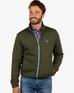Cardigan with zipper Aramoana - Rock Green