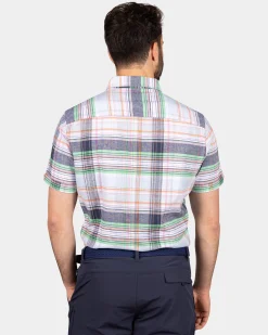 Checked shirt with short sleeves - Blue Multi Colour