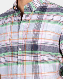 Checked shirt with short sleeves - Blue Multi Colour