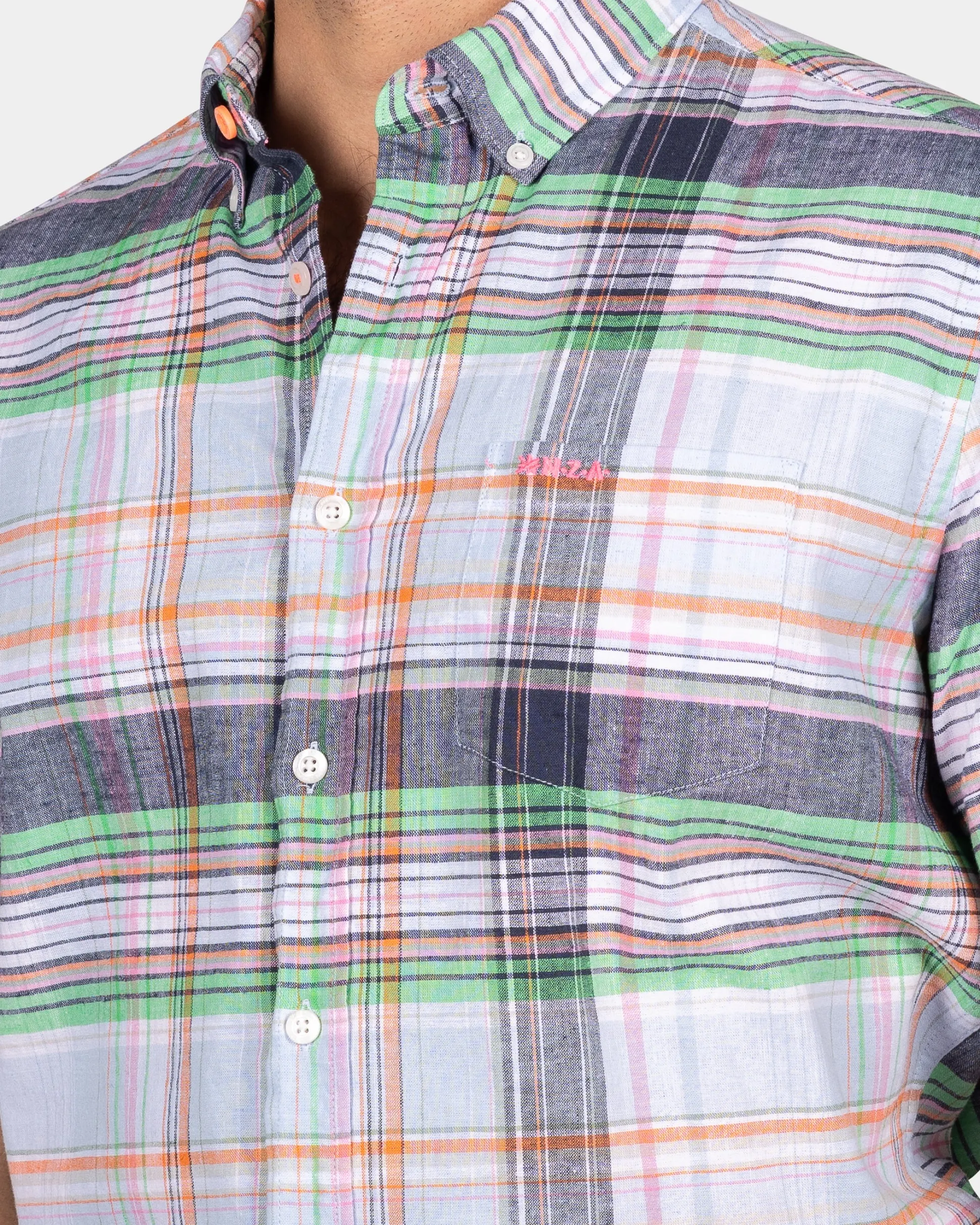 Checked shirt with short sleeves - Blue Multi Colour