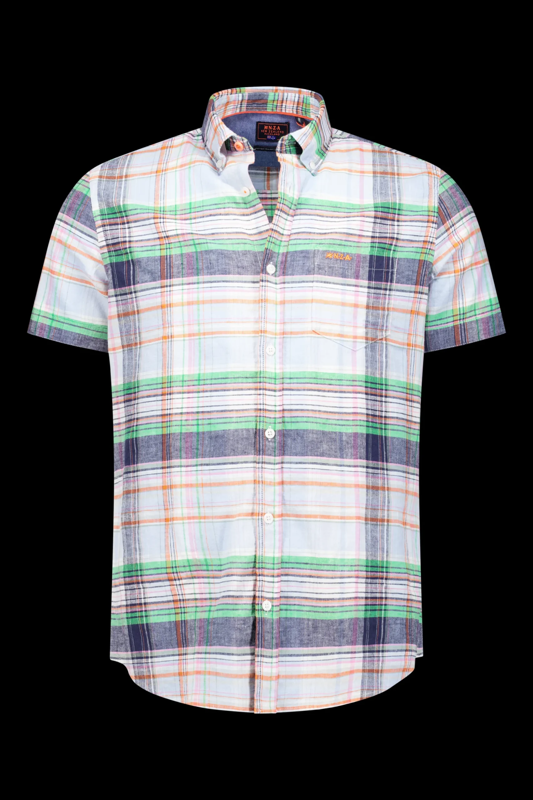 Checked shirt with short sleeves - Blue Multi Colour