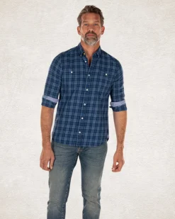 Checkered blue cotton shirt