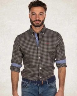 Checkered cotton flannel shirt - Army Ground