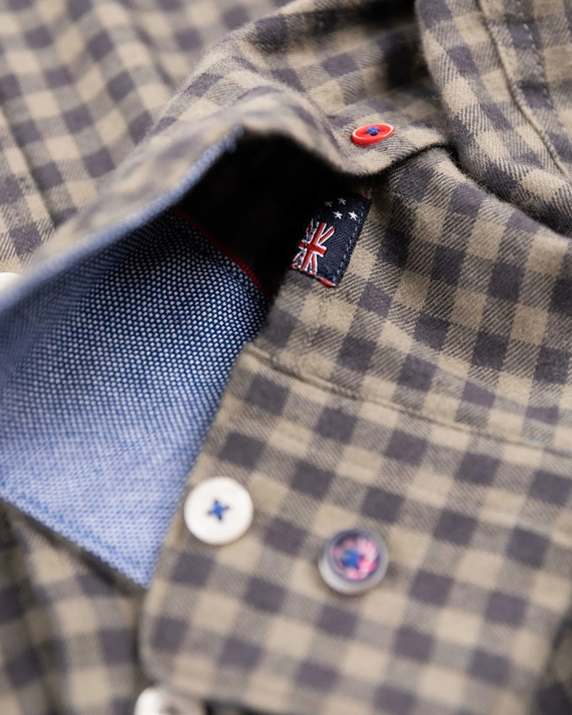 Checkered cotton flannel shirt - Army Ground