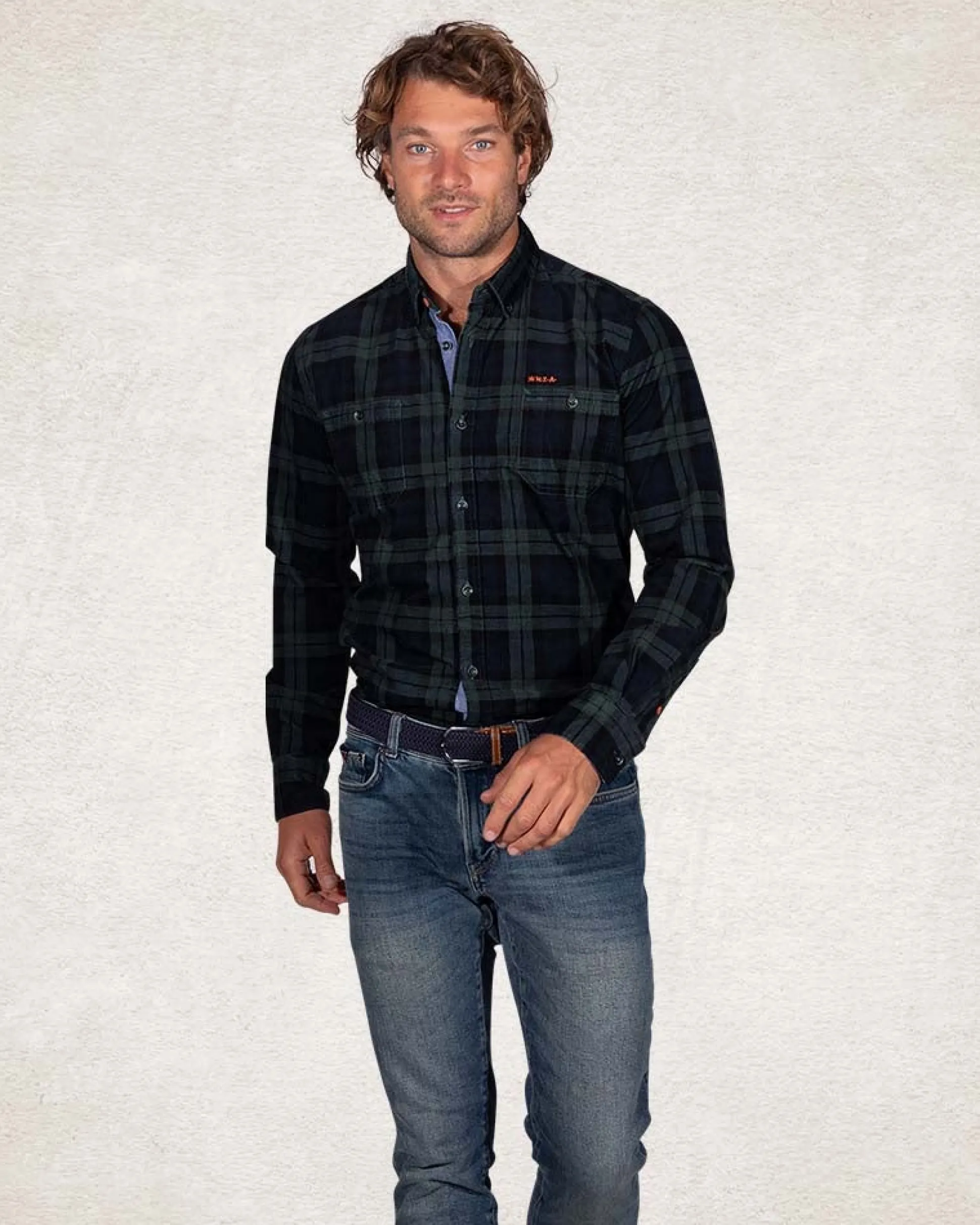Checkered shirt with green and grey - Crushing Green